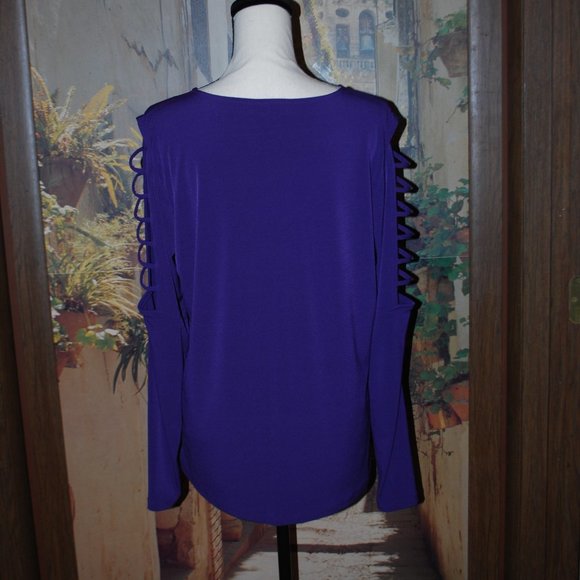 Michael Kors Purple Top with Ladderback Sleeves - XL - Picture 3 of 11